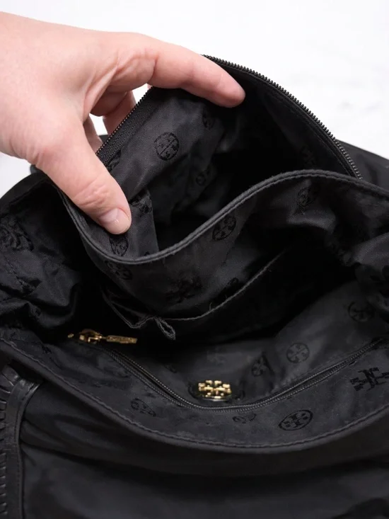 Tory Burch Marion Black Nylon Whipstitch Messenger/Diaper Bag - Picture 4 of 8